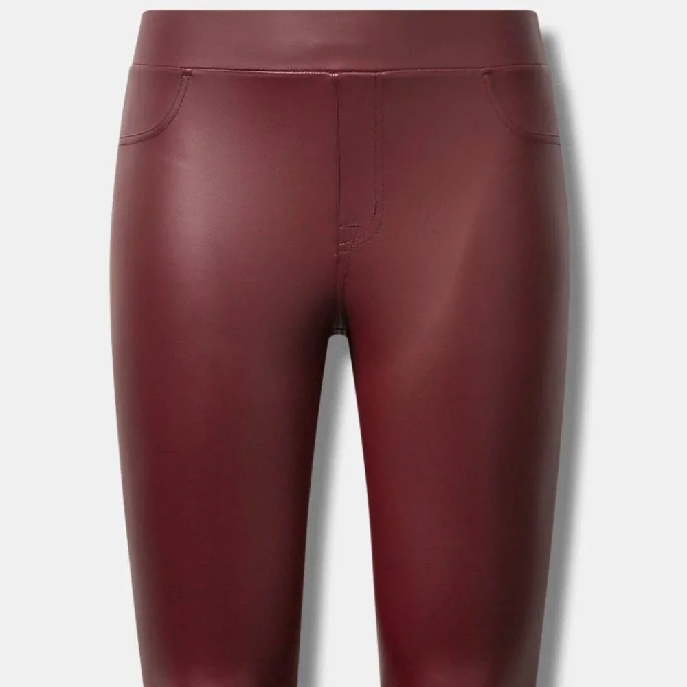 ❤️NWT TORRID LEGGING - FAUX VEGAN LEATHER - POCKETS MERLOT PLUS SIZE - Picture 11 of 13